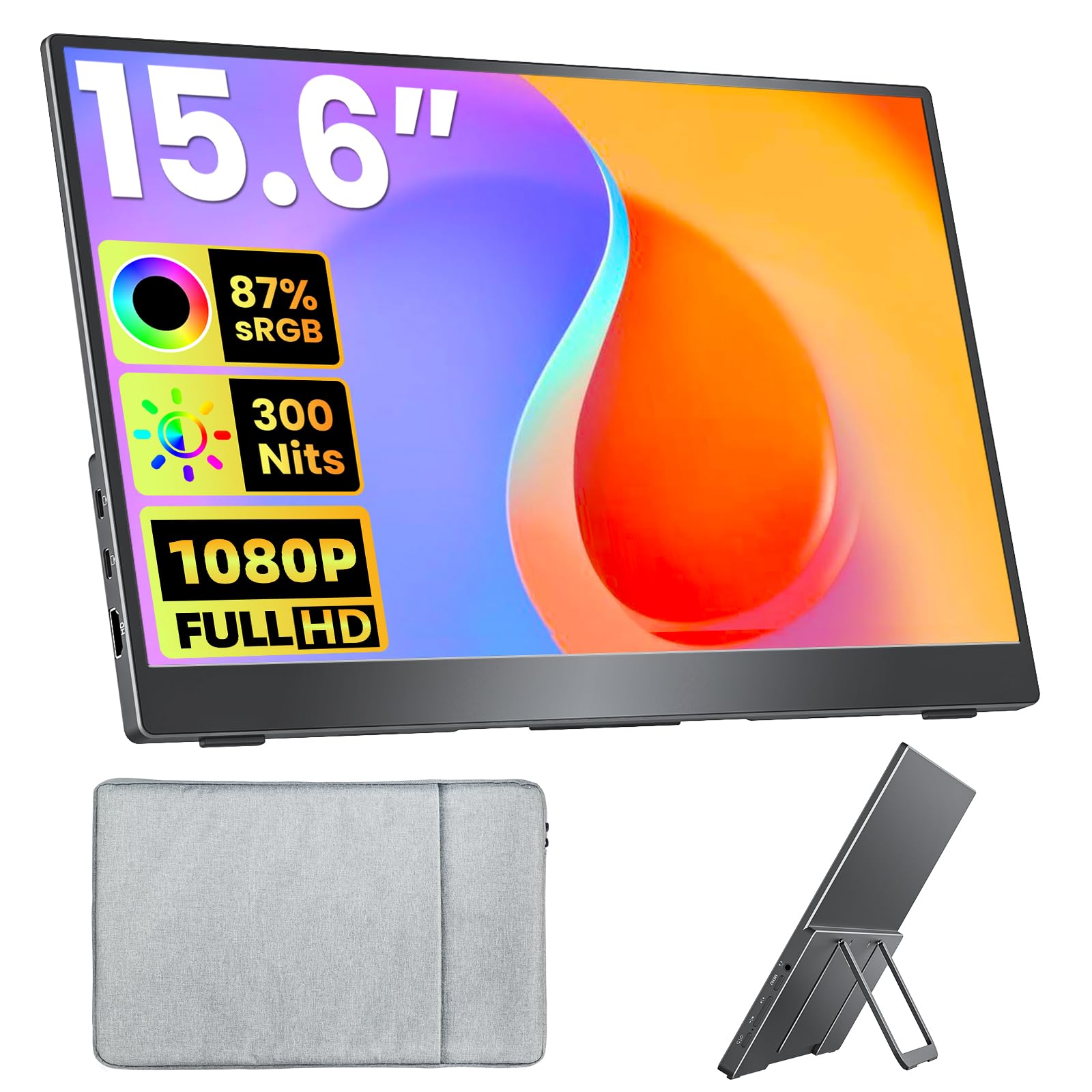 Amazon.com: Upperizon Portable Monitor 15.6 inch FHD 87% sRGB 60Hz